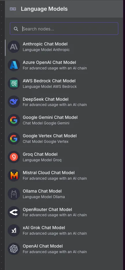 Select OpenAI Chat Model