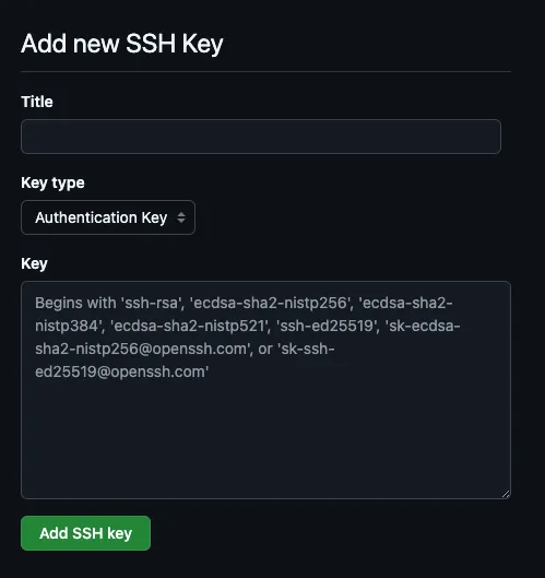 Adding new SSH key in GitHub